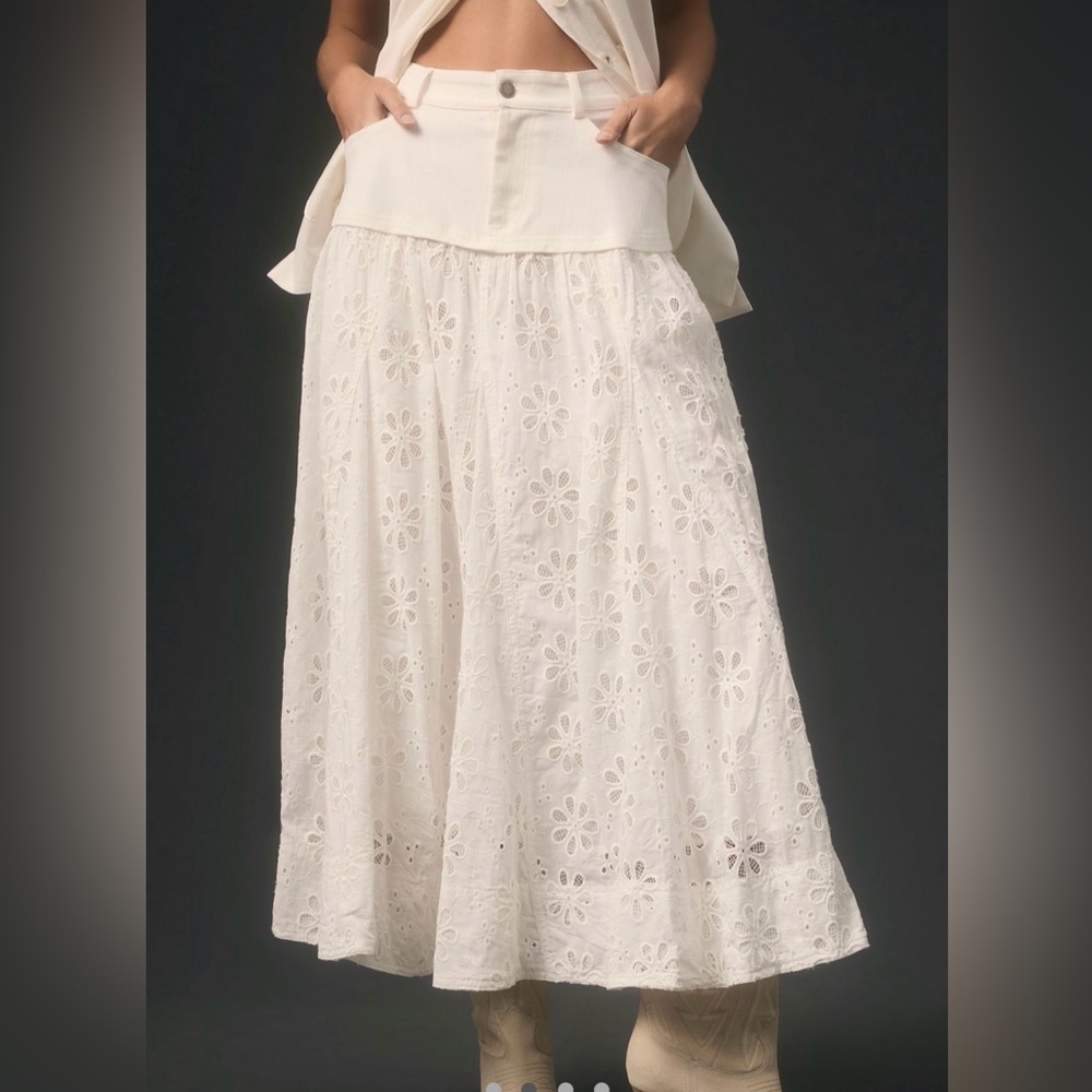 En Saison Adina Eyelet Skirt
